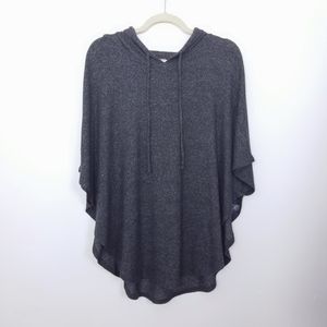 Aerie | Dark Gray Hooded Poncho Cape Sweatshirt